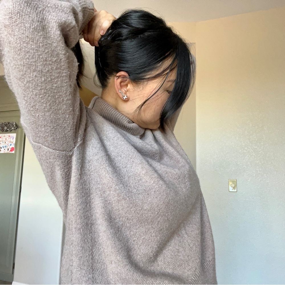 ⛄️FREE w/bundle❗️cashmere sweater ladies winter baggy turtleneck - Picture 10 of 13